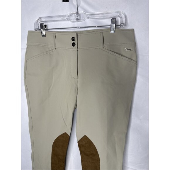 RJ Classic English Riding Pants Gulf Knee Patch Breeches Sand Tan Sz 32 New - Picture 3 of 11